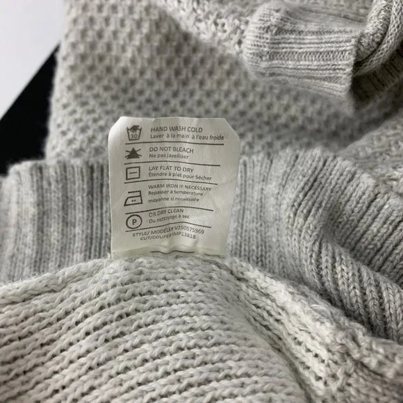 Vince Sweater Color Jacquard Gray Crewneck Long Sleeve Pullover - Picture 10 of 10
